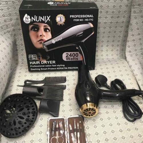 Nunix Nunix Salon Hair Blow Dryer With Beauty Accessories- Black